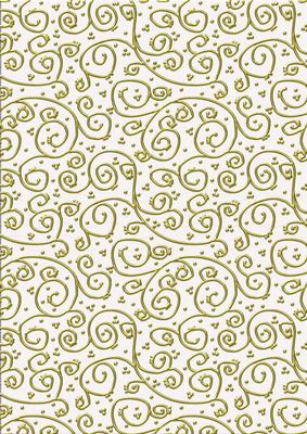'gold Metallic Swirls' Backing Paper - Shades of White