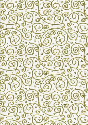 'gold Metallic Swirls' Backing Paper - Shades of White
