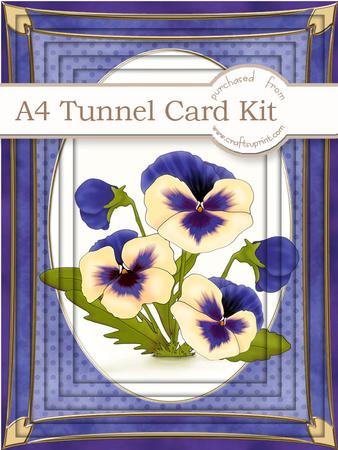 A4 Pansy in Velvet Blue Tunnel Card Kit