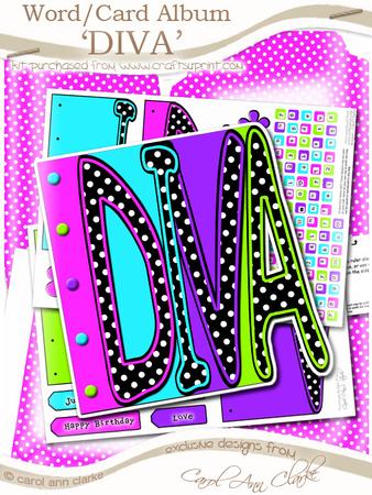 Diva Word/card Album in Loganberry