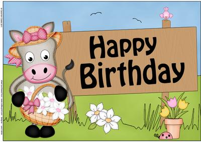 A4 Gigi Horse Birthday Card Topper