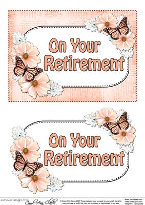 5x7 Retirement Flowers & Butterflies 3D Decoupage