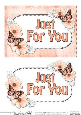 5x7 Just for You Flowers & Butterflies 3D Decoupage