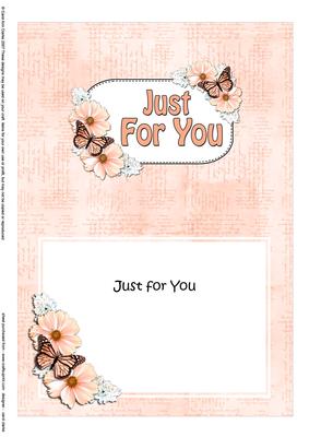 5x7 Just for You Flowers & Butterflies Matching Insert