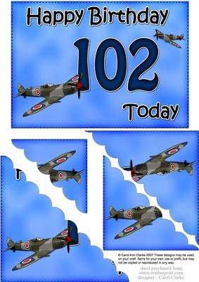 5x7 102nd Birthday Spitfire Scallop Corner