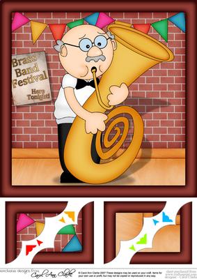 8 x 8 Bert's Tuba Scalloped Corner Topper