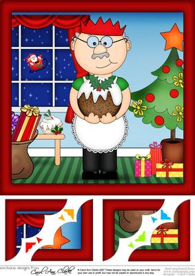 8 x 8 Bert's Christmas Pudding Scalloped Corner Topper
