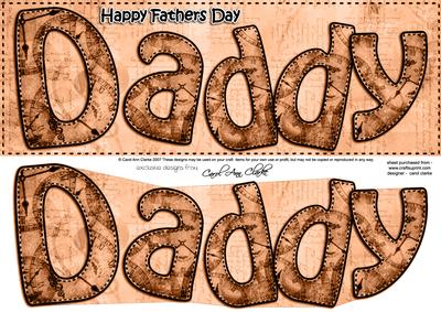 Large Dl Fathers Day Daddy Clocks 3D Decoupage