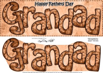 Large Dl Fathers Day Grandad Clocks 3D Decoupage
