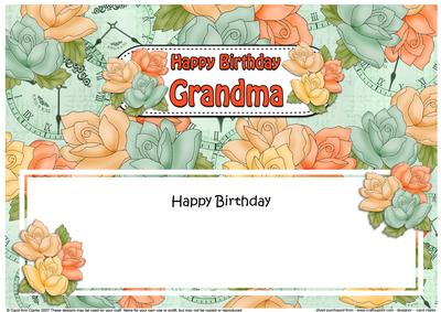 Birthday Grandma Roses Matching Large Dl Insert