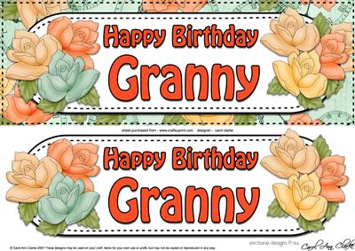 Large Dl Birthday Granny Card & 3D Decoupage