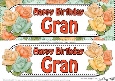 Large Dl Birthday Gran Card & 3D Decoupage