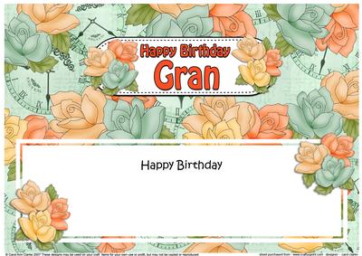 Birthday Gran Roses Matching Large Dl Insert