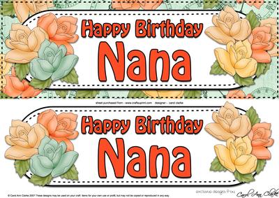 Large Dl Birthday Nana Card & 3D Decoupage