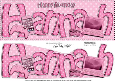 Birthday Hannah Gadgets & Gizmos Large Dl 3D Decoupage