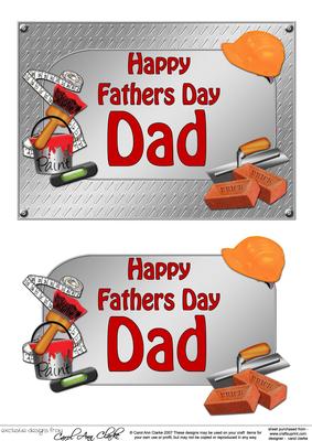 5x7 Fathers Day Dad Handyman Tools 3D Decoupage