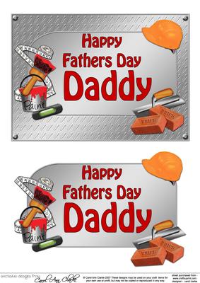 5x7 Fathers Day Daddy Handyman Tools 3D Decoupage