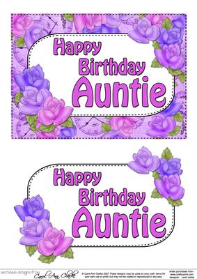 5x7 Birthday Auntie Time for Roses 3D Decoupage
