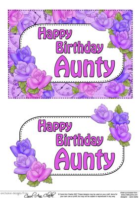 5x7 Birthday Aunty Time for Roses 3D Decoupage