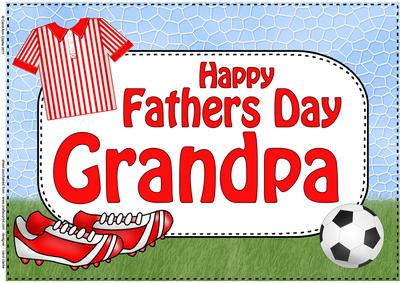 A4 Fathers Day Grandpa Football Card Topper