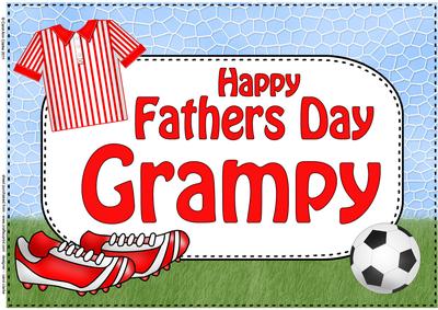A4 Fathers Day Grampy Football Card Topper