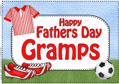 A4 Fathers Day Gramps Football Card Topper