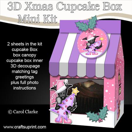 3D Xmas Scottie Dog Milk Carton Cupcake or Treat Box