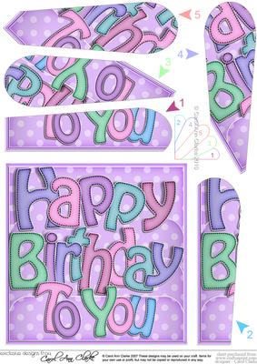 Happy Birthday Fan Pyramage Topper