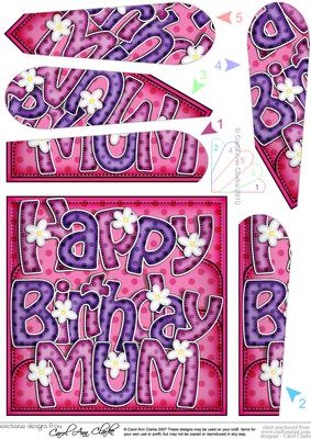 Birthday Mum Fan Pyramage Topper