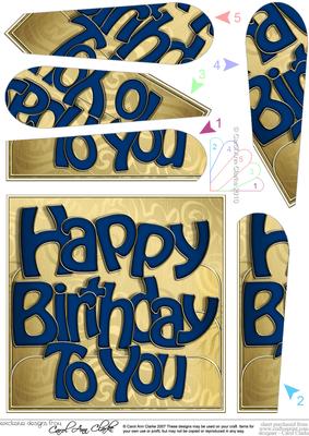 Happy Birthday Fan Pyramage Topper