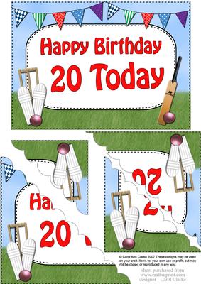 5x7 20th Birthday Cricket Scallop Corner