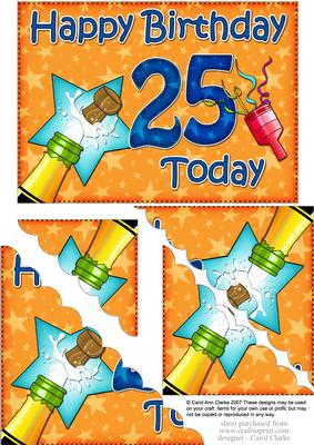 5x7 25th Birthday Champagne Scallop Corner