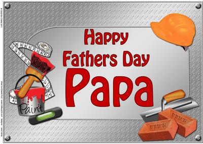 A4 Fathers Day Papa Handyman Tools Card Topper