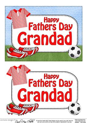 5x7 Fathers Day Grandad Football 3D Step by Step Decoupage