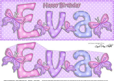 Large Dl Birthday Eva Butterflies 3D Decoupage