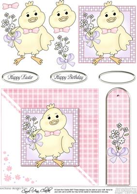 Little Chick Quick Card with Decoupage