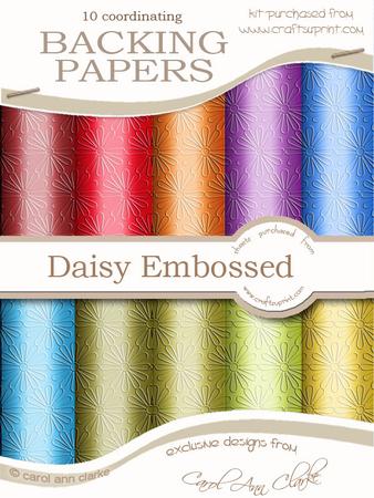 'daisy Embossed' Backing Paper Kit - Luscious Berries Colours