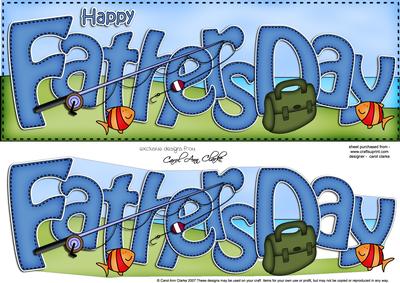 Large Dl Fathers Day Fishing Card & 3D Decoupage