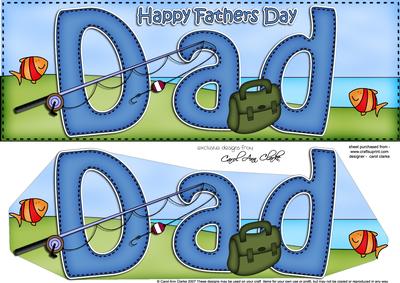 Large Dl Fathers Day Dad Fishing Card & 3D Decoupage