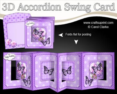 3D Butterfly Bouquet Accordion Swing Card