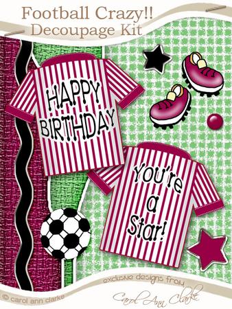 Football Crazy!! Kit in Claret with Step by Step Decoupage