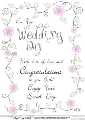 A4 Wedding Greeting in Floral Frame