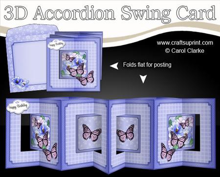 3D Flowers & Butterflies Accordion Swing Card