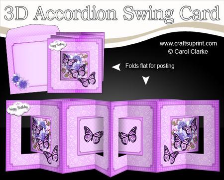 3D Flowers & Butterflies Accordion Swing Card