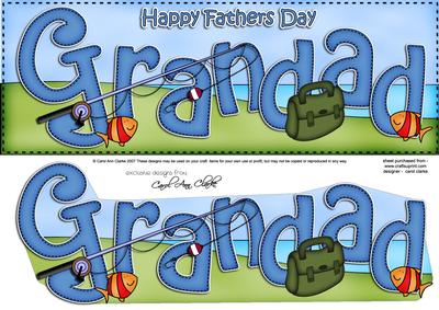 Large Dl Fathers Day Grandad Fishing Card & 3D Decoupage