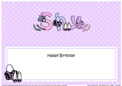 Birthday Shy Shoes & Handbags Matching Large Dl Insert