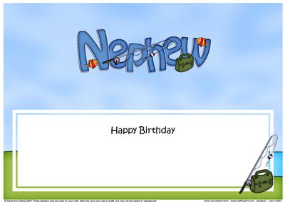 Birthday Nephew Fishing Large Dl Matching Insert