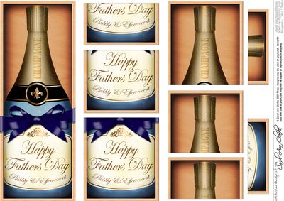 Dl Fathers Day Champers in a Box Top & Bottom Stacker