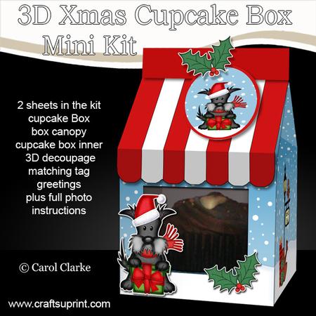 3D Xmas Scottie Dog Milk Carton Cupcake or Treat Box