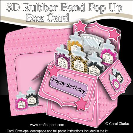 3D Bahh Humbug Sweets Rubber Band Pop Up Box Card